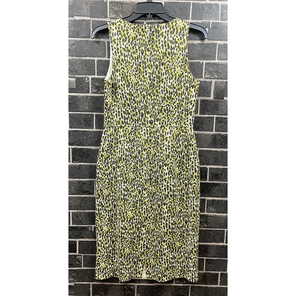 J. Crew Sheath Dress Size 6 Fabiola Leopard Print Sleeveless Pockets - Picture 3 of 9